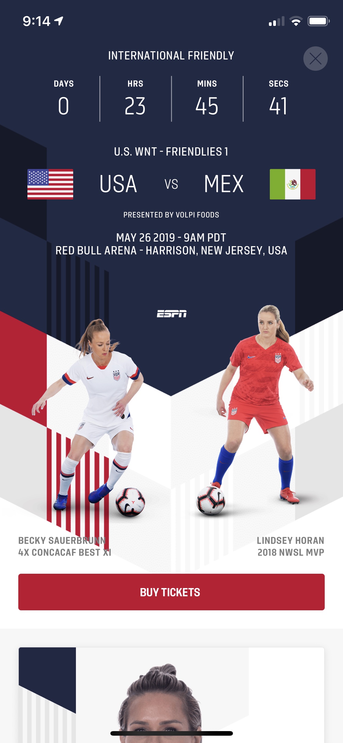 U.S. Soccer Screenshot