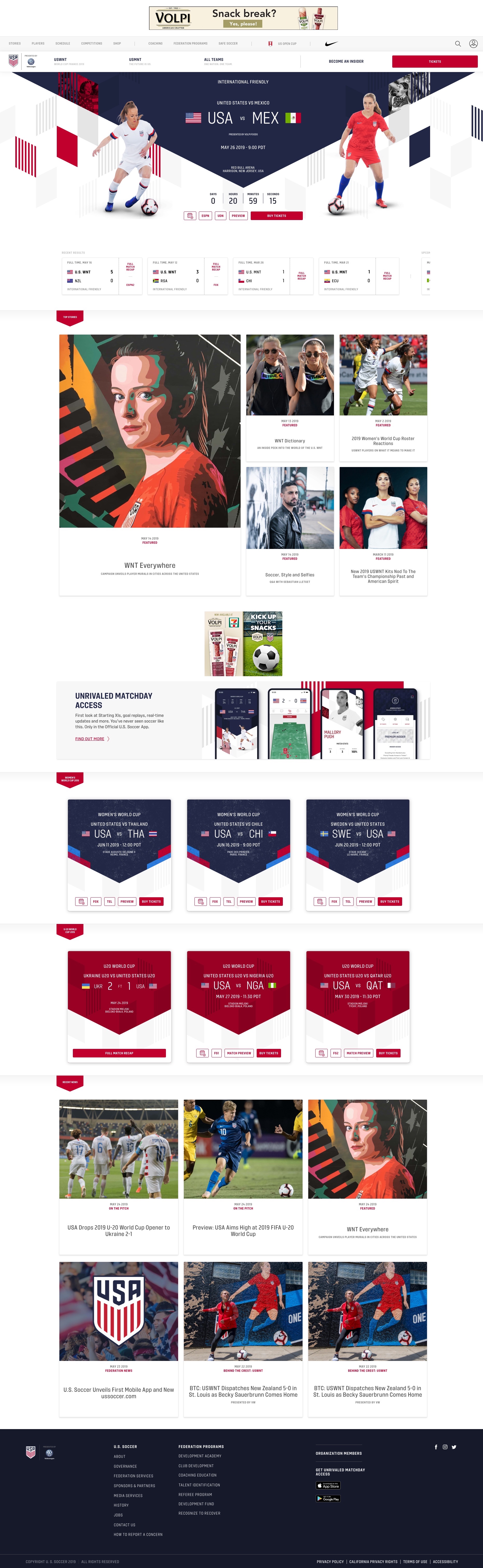 U.S. Soccer Screenshot