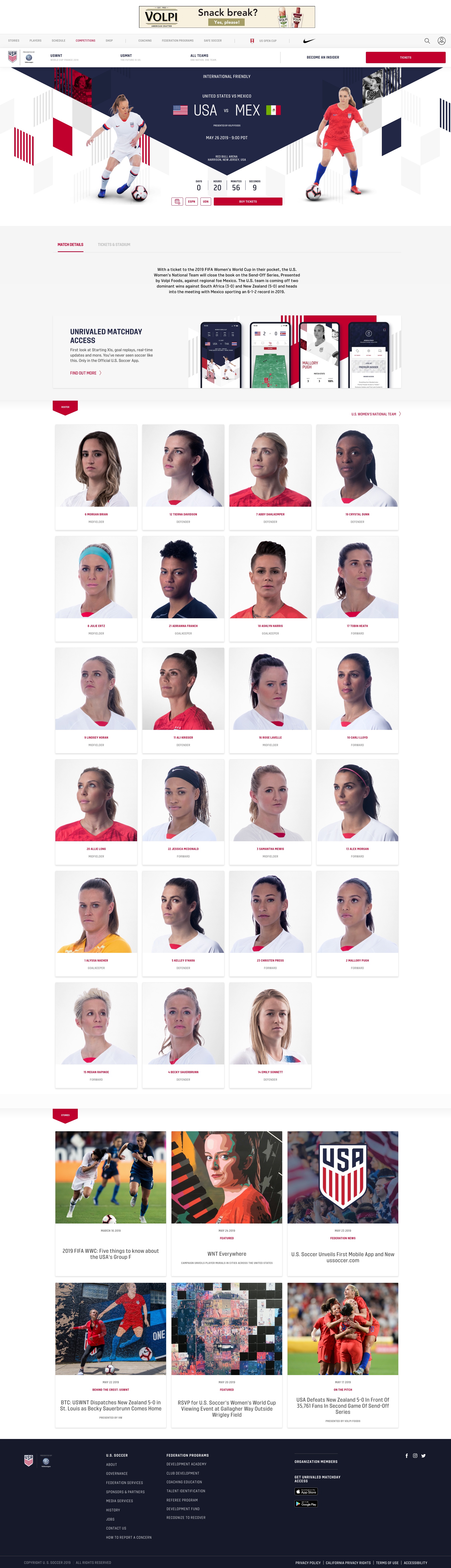 U.S. Soccer Screenshot